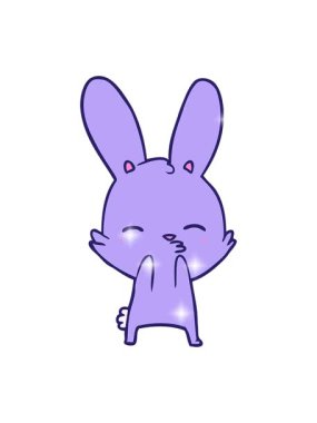 Garip tavşan çizgi film görüntüsünün ışıltı etkisi