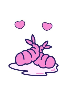 dönen kalpler Japon kızarmış karides atıştırmalıklarının animasyonu