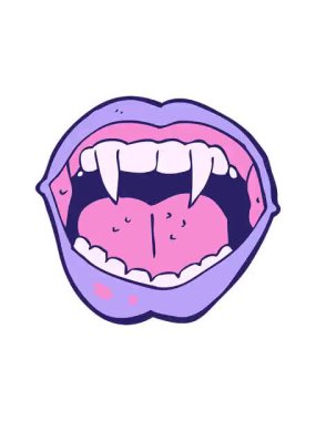 Vampir ağzının titreyen animasyonu.