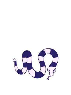 Elle çizilmiş çizgi film yılanının yükselişi ve yüzüşü