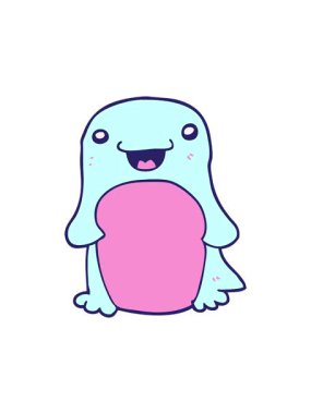 Çizgi film penguen görüntüsünün dönen hareket animasyonu