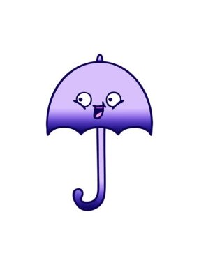 Bir şemsiyenin gölgelendirilmiş çizgi filminin neon ışık efekti animasyonu