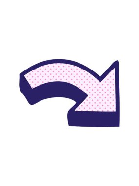 Yön gösteren bir okun çizgi roman stili çizgi filminde dönen hareket animasyonu