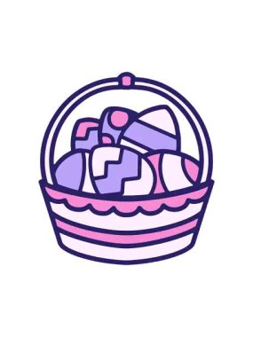 Geleneksel Paskalya sepetinin dönen hareketli animasyonu