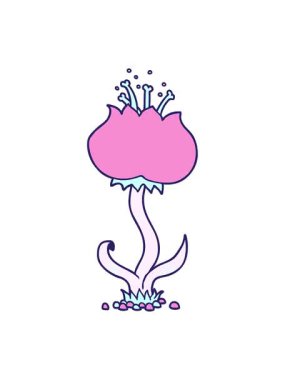 Karikatür egzotik çiçeğinin titreyen hareketi