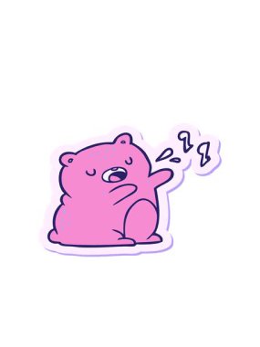 Şarkı söyleyen bir ayının çıkartmasının hareketli animasyonu