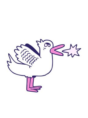 Çizgi filmin hareketli animasyonları kanat çırpan ördekler