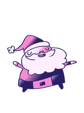 Noel Baba 'nın gradyan çizgi film çizimi Kawaii' nin hareketli animasyonu