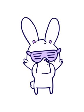 neon ışık efektleri meraklı tavşan tasarımının animasyonu