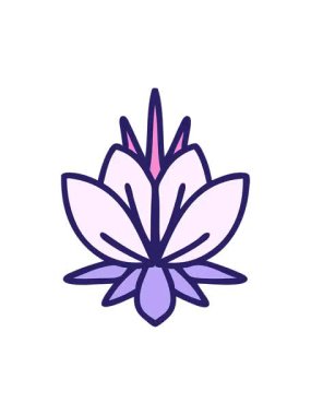 Nilüfer çiçeğinin ikonik dövme şeklindeki görüntüsünün canlandırma efektini göster