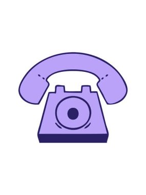 Eski bir telefonun sevimli çizgi filminin dönen hareketli animasyonu