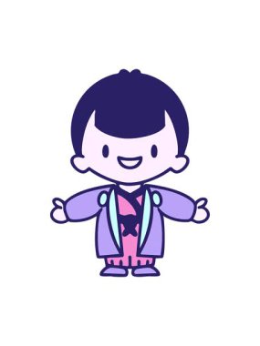 Japon bir adamın gelinlik giyip kollarını açtığı animasyonu durdurun ve durdurun.