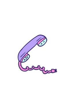 Çizgi film karalamalarının yatay titreşimli animasyonu telefon ahizesi