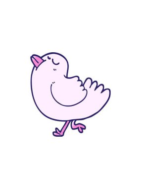 vektör gradyan çizim karikatürü kibirli kuşun radyoaktif parlak animasyonu