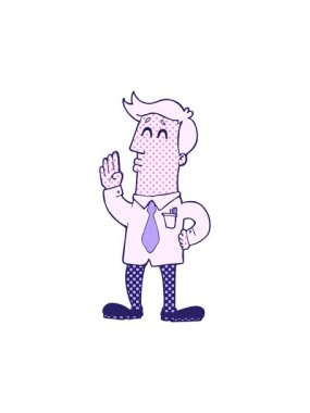 Çizgi film işadamının animasyonunu çalıştır.