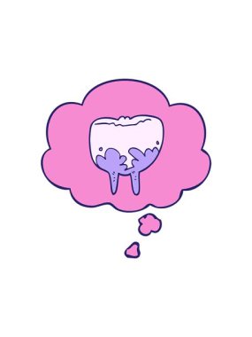 attention grabbing animation of cartoon tooth with thought bubble