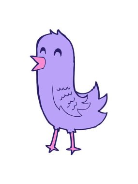 Mutlu kuşun hareketli çizgi film animasyonu