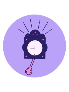 Dövme stili tik saatinin titreşimli hareketli simgesi