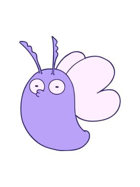 karikatür kelebek resminin canlandırma efektini göster