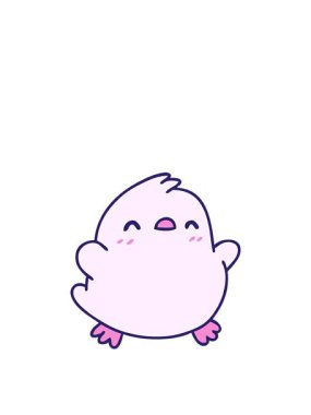 Küçük şirin bir kuşun çizgi filminin yükselişi ve yüzüşü