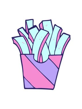 Çizgi film çizgi filmlerinin hareketli animasyonları hazır patates kızartmaları.