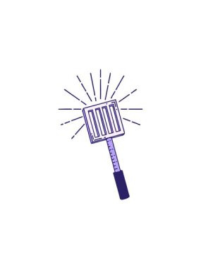 Geleneksel dövme stili mutfak spatulasının gösterişli satış animasyonu