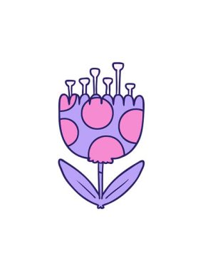 Bir karikatür desenli çiçeğin titreşimli hareketi