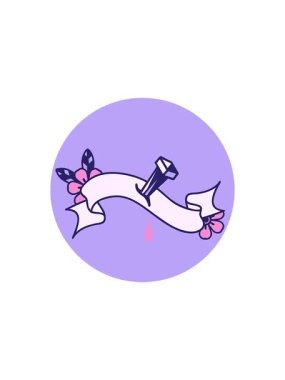 Demir çivi sancağıyla dövme stili simgesi satışı flaşı