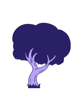 Dikkat çekici bir el çizimi çizgi film karalaması bir yaz ağacının karalaması