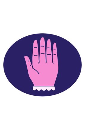 bir el simgesinin ikonik dövme şeklindeki hareketli animasyonu