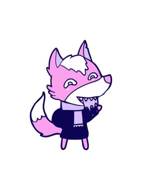 Tilki resmi karakterinin neon ışık efekti canlandırması