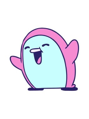 Penguen Kawaii 'nin hareketli animasyonu tatlı çizgi film