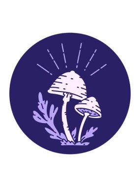 Dövme stili mantar karalamalarının basınçlı animasyonu