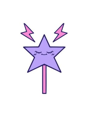 Sihirli değneğin tatlı çizgi filminin hareketli animasyonu.