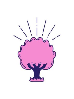 Geleneksel bir dövme ağacının pixelize etkisi