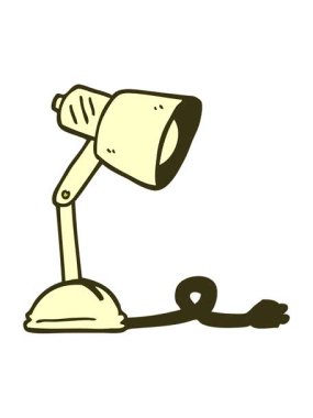 Çizgi film karalama masa lambasının renk animasyonu değişiyor