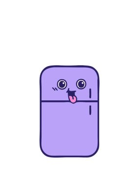 Buzdolabının karikatürünün animasyonunu genişletiyorum.