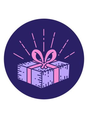 Dövme stili bir noel hediyesinin hareketli animasyonu