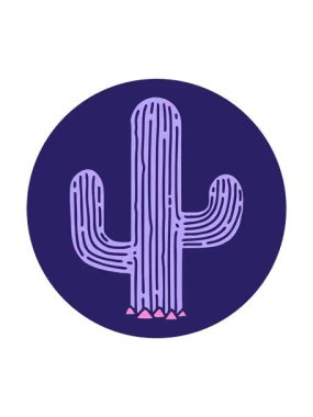 Dövme stili bir kaktüsün karalama hareketinin dönen animasyonu