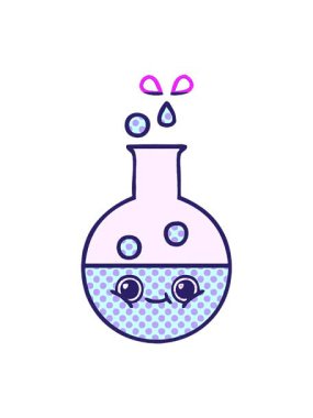 Çizgi roman tarzı bir test tüpünün animasyonunu çalıştır