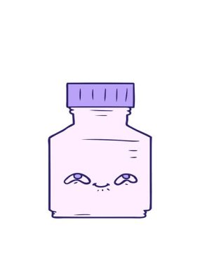 Çizgi film hap kavanozunun hareketli animasyonu