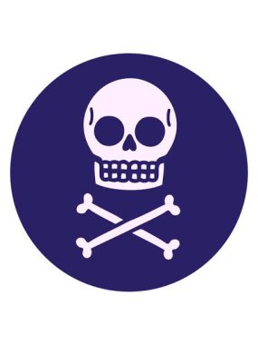 Bir kafatasının ikonik dövme tasarımının titreşimli hareketli animasyonu