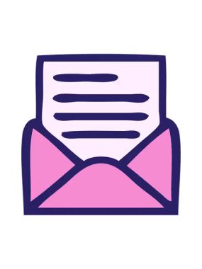 Bir mektup ve zarfın retro grunge desen çizgi filminin canlandırma efekti