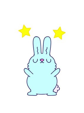 dönen yıldızlar garip çizgi film tavşanının animasyonu