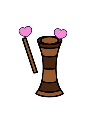 Brezilya Reco geleneksel müzik enstrümanının dönen kalp animasyonu