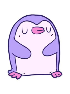 Karikatür pengueninin titreyen hareketi