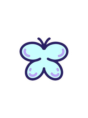 Basit parlak kelebek çizgi filminin satış animasyonu