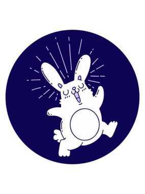 Neon ışık efektleri dövme stilinde hoplayıp zıplayan bir tavşanın canlandırması