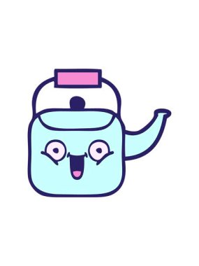 Tatlı bir çaydanlık çizgi filminin animasyonunu salla ve durdur