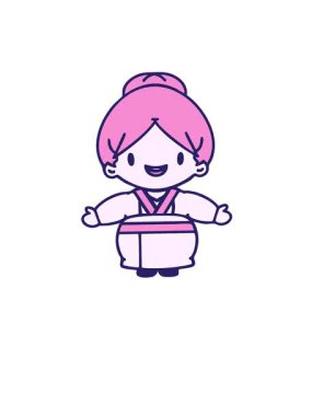 Kalk ve mutlu Japon bir kadının kollarını aç ve yüzdür.